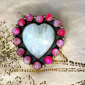 Large M&S moonstone heart ring